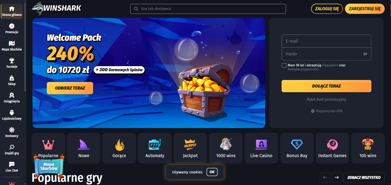 Profil Operatora Winshark Casino Fakty i Dane